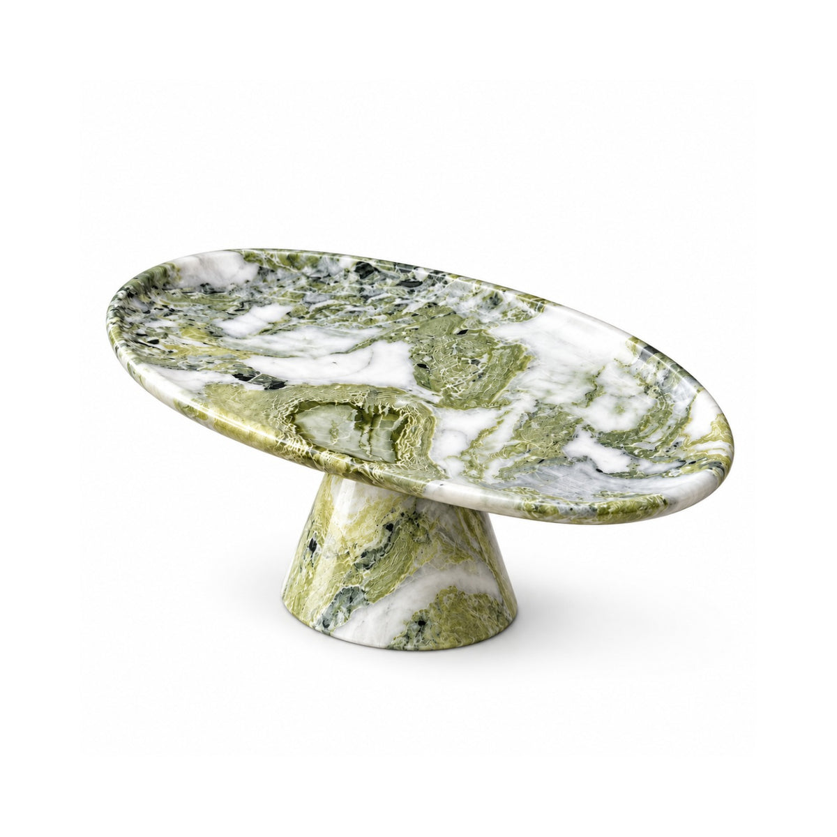 Verdant Relic natural stone pedestal tray by OYLIN