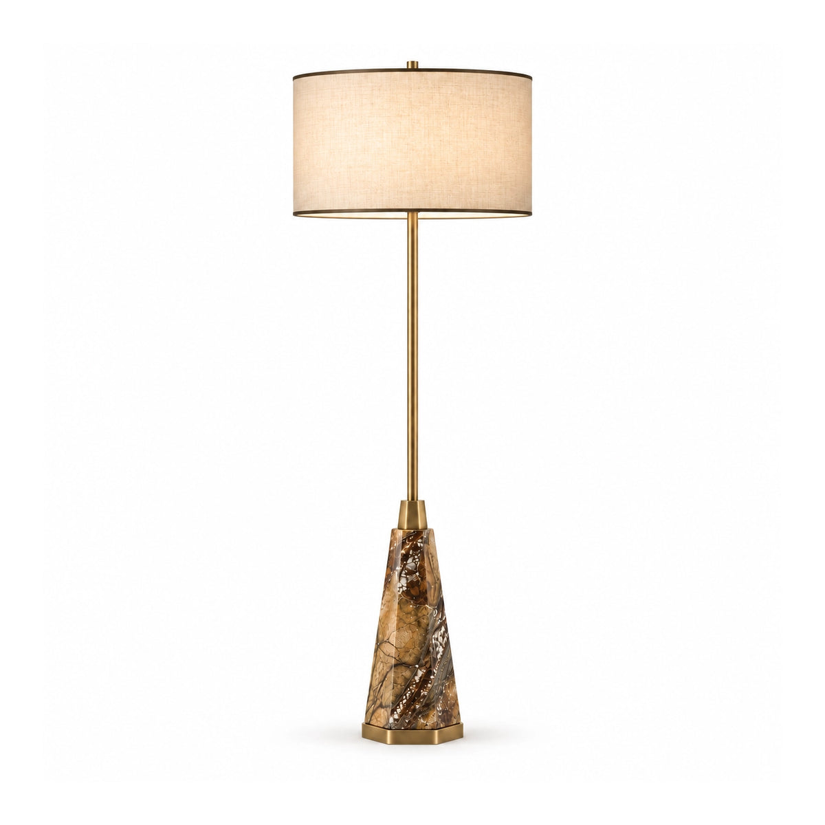 Marcell Rainforest Brown Natural Stone Floor Lamp — product view