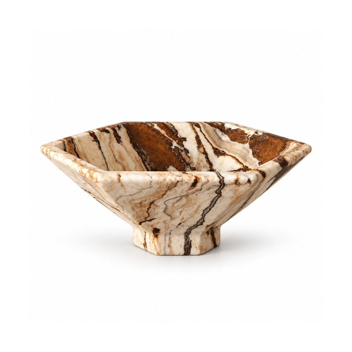 Tiramisu Strata low sculptural stone bowl by OYLIN