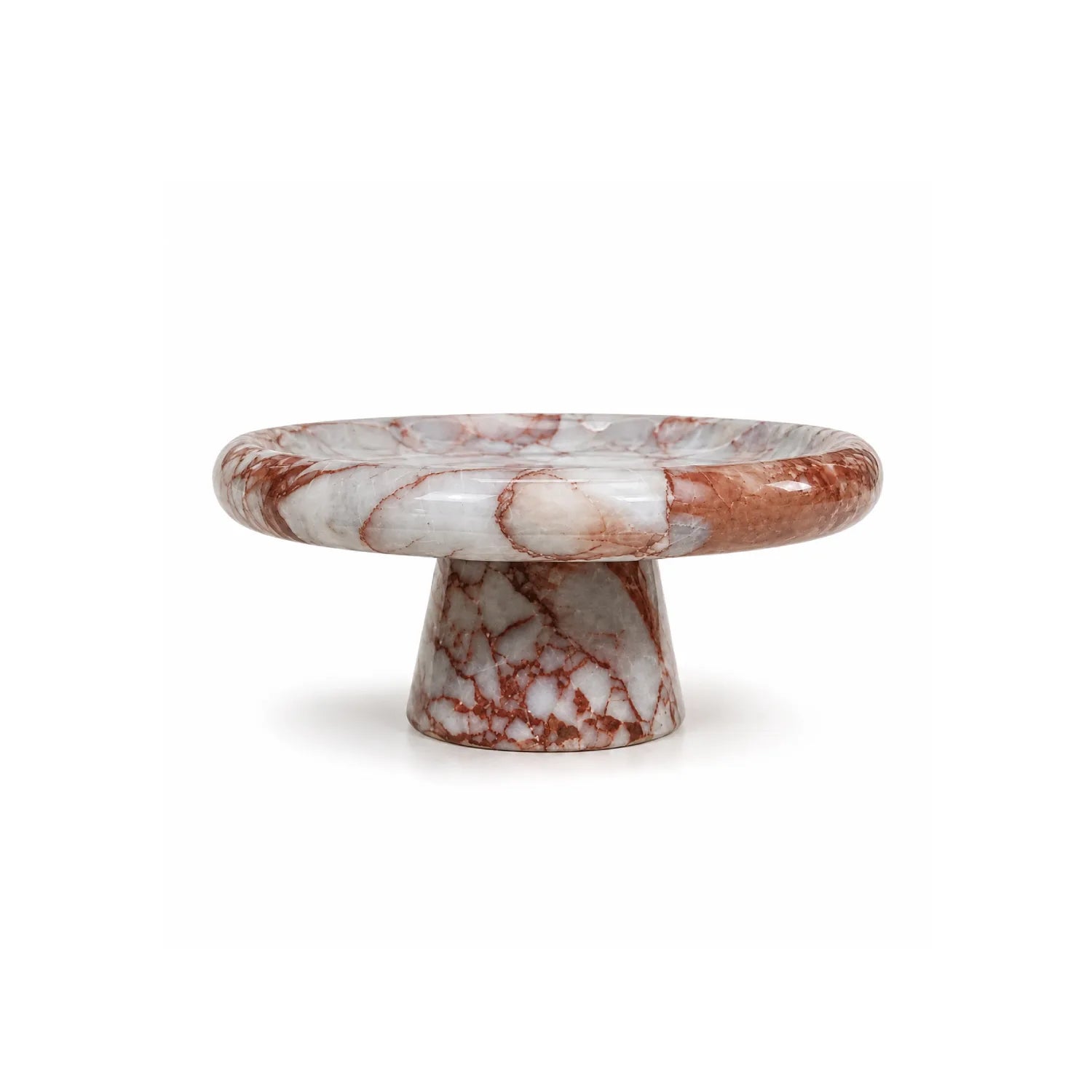 Aurelia natural stone pedestal tray in side profile