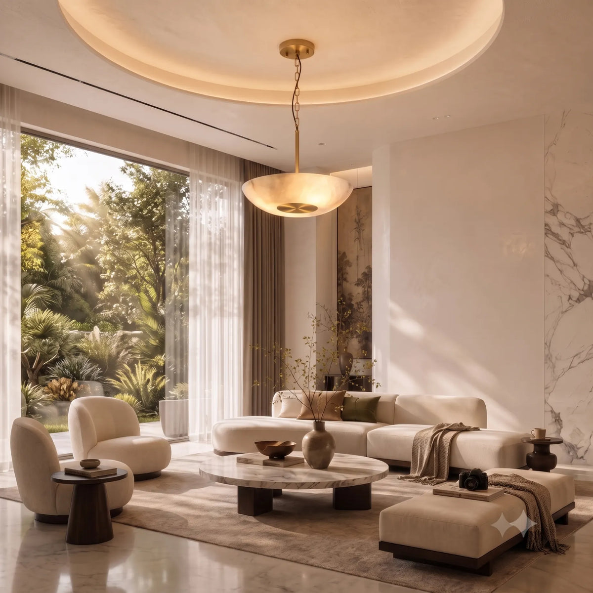 Luna Alabaster Pendant Light — alternate product view 3