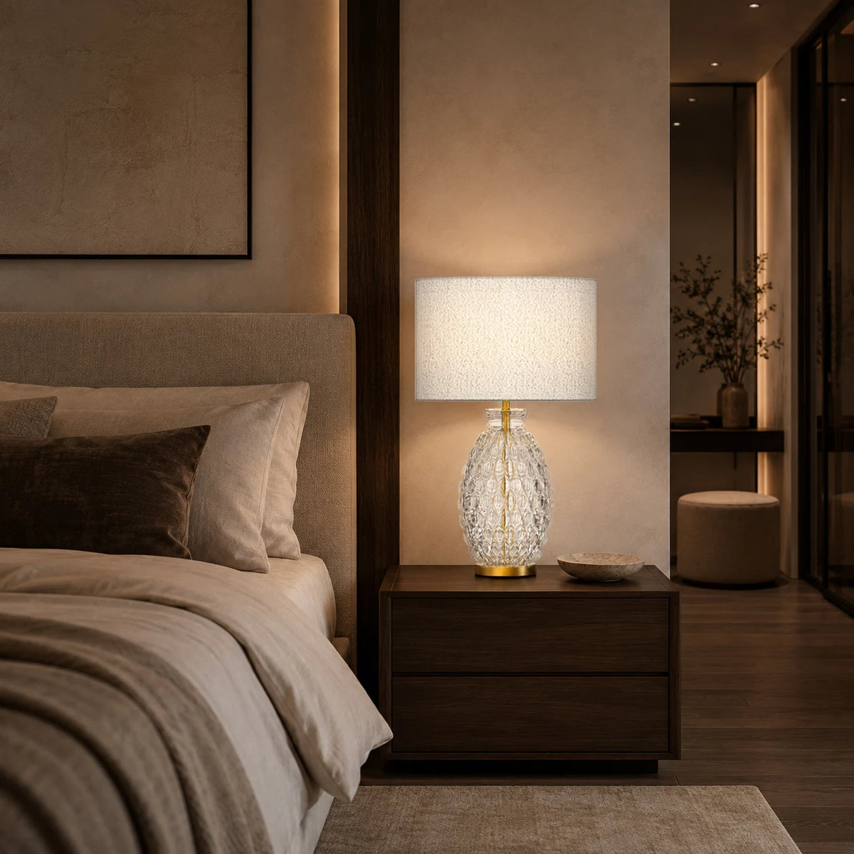 Nerina Opal White Art Glass Table Lamp — alternate product view 4