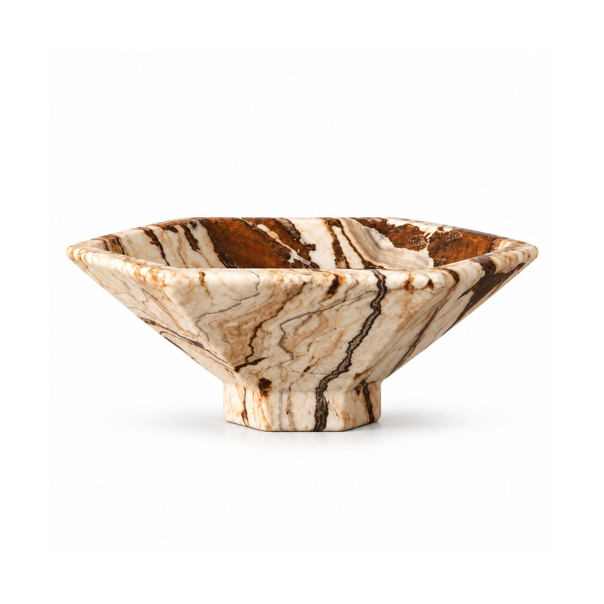 Front view of Tiramisu Strata low stone bowl