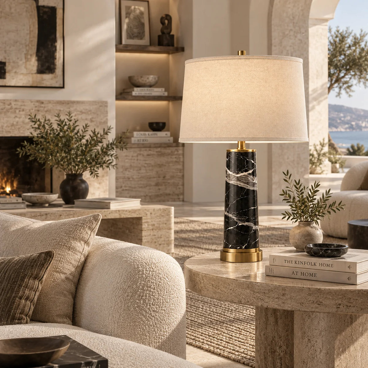 Aldric Silver Dragon Marble Table Lamp — alternate product view 2