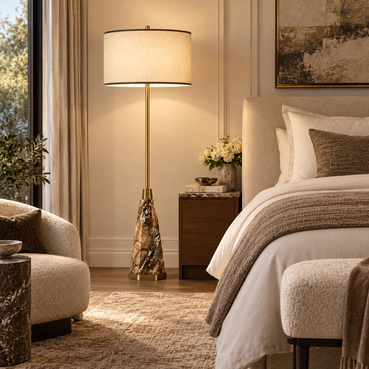 Marcell Rainforest Brown Natural Stone Floor Lamp — alternate product view 4