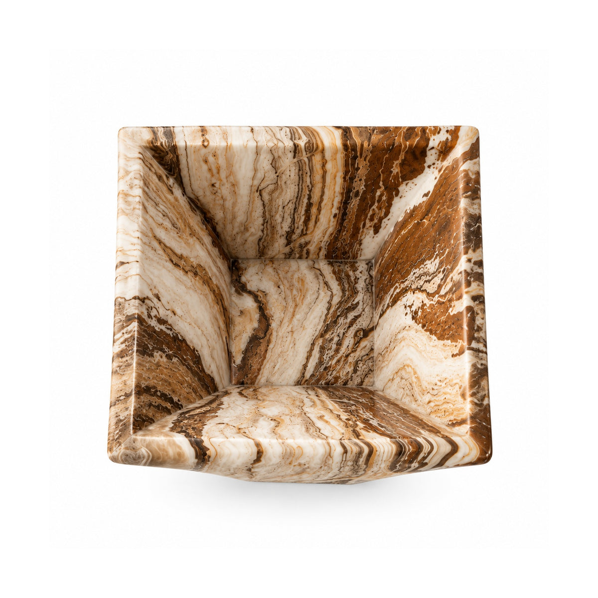 Side view of Tiramisu Strata sculptural stone vessel