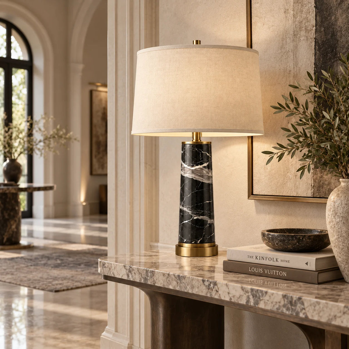Aldric Silver Dragon Marble Table Lamp — alternate product view 3