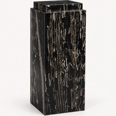 Varen Silver Dragon Marble Display Pedestal