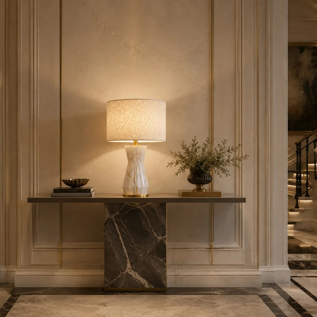 Aureon Compact Sculptural Alabaster Table Lamp — alternate product view 7