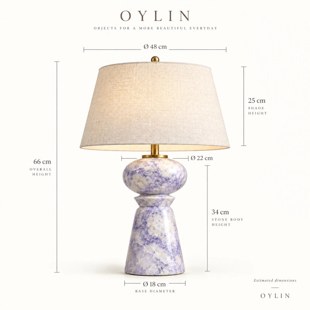 Aveline Lavender Mist Natural Stone Table Lamp — alternate product view 5