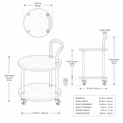 Product Dimensions & Specifications: Diameter 40cm, Height 65cm