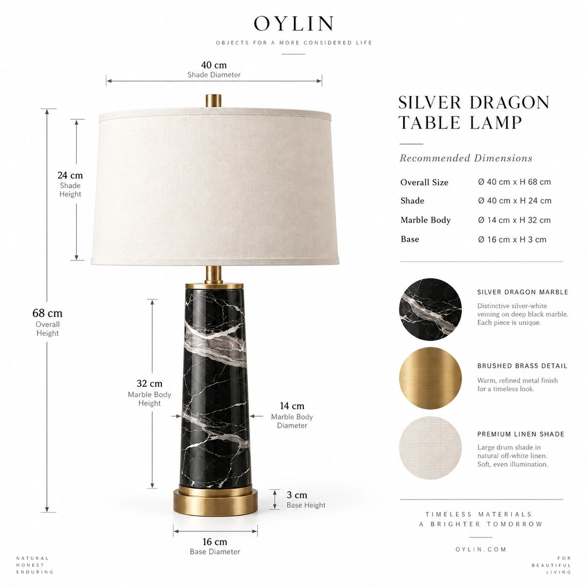 Aldric Silver Dragon Marble Table Lamp — alternate product view 5
