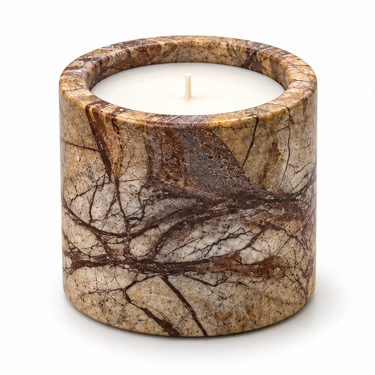 Veyra Rainforest Brown Marble Tray & Candle Vessel Set — alternate product view 5