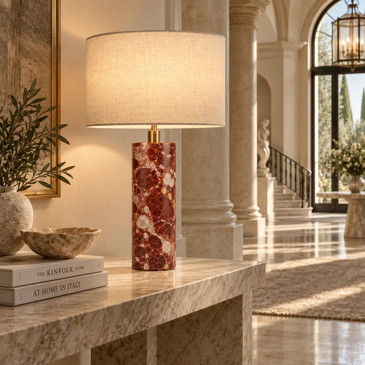 Leonora Bulgari Red Marble Table Lamp — alternate product view 5