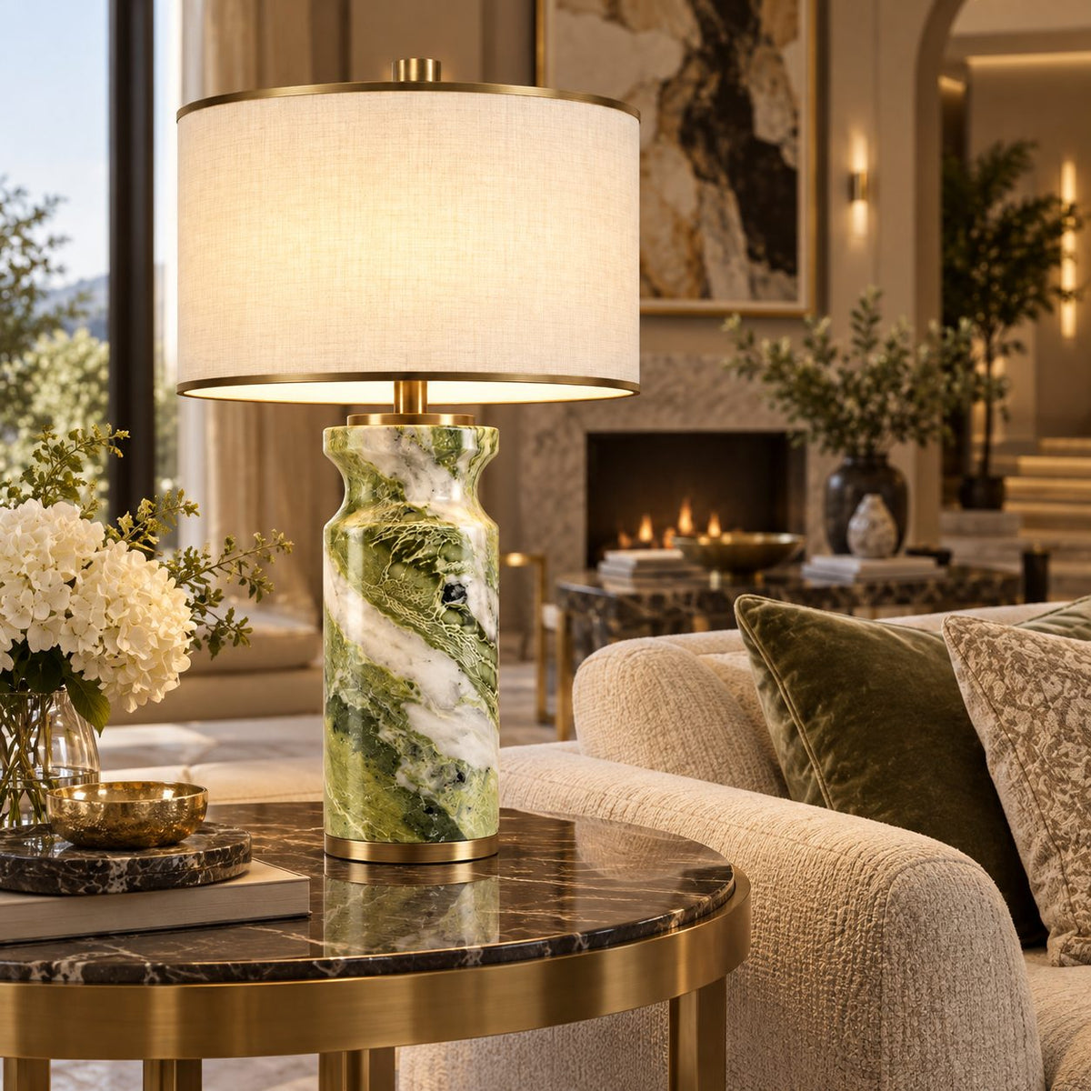 Verdant Relic table lamp in a luxury private lounge