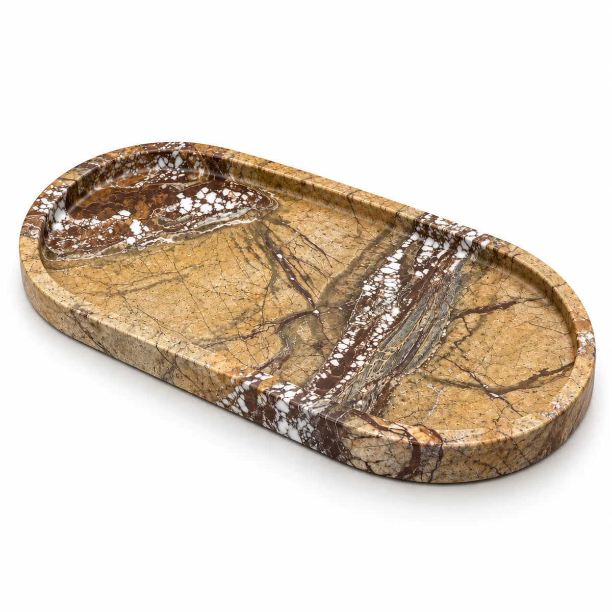 Veyra Rainforest Brown Marble Tray & Candle Vessel Set — alternate product view 7