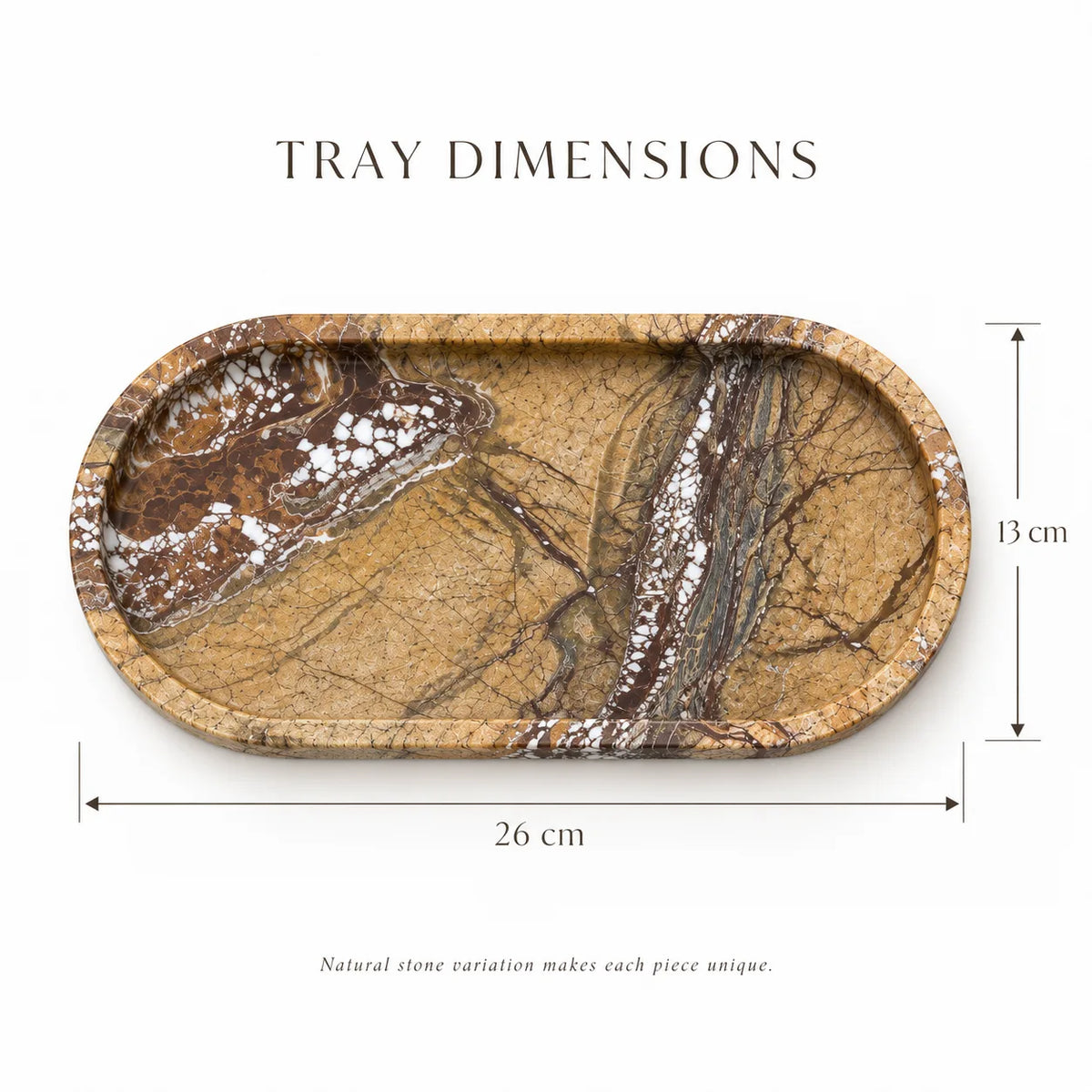 Veyra Rainforest Brown Marble Tray & Candle Vessel Set — alternate product view 8
