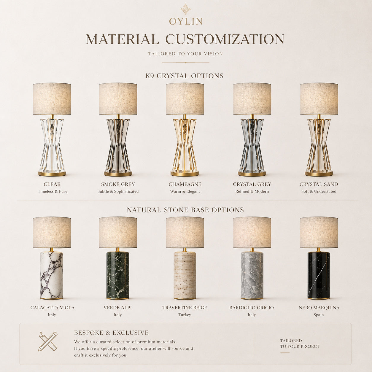 Celestia | Sculptural Crystal Table Lamp