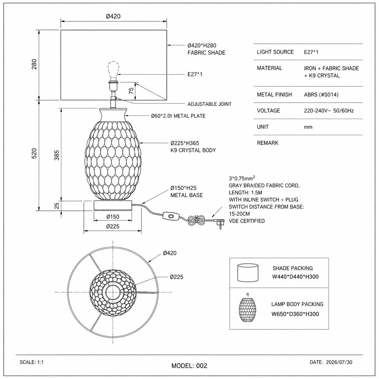 Nerina | Opal White Art Glass Table Lamp