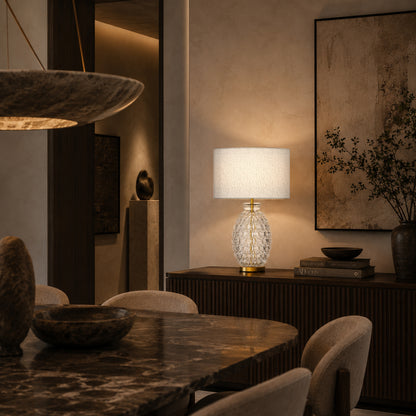 Nerina | Opal White Art Glass Table Lamp