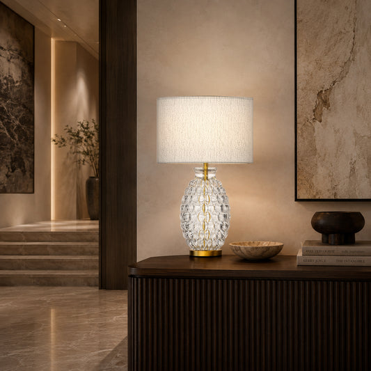 Nerina | Opal White Art Glass Table Lamp