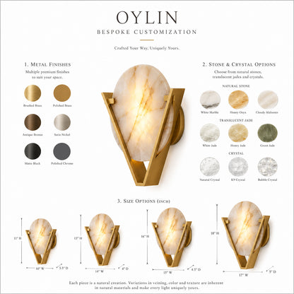 Aurelia | Natural Agate Wall Sconce