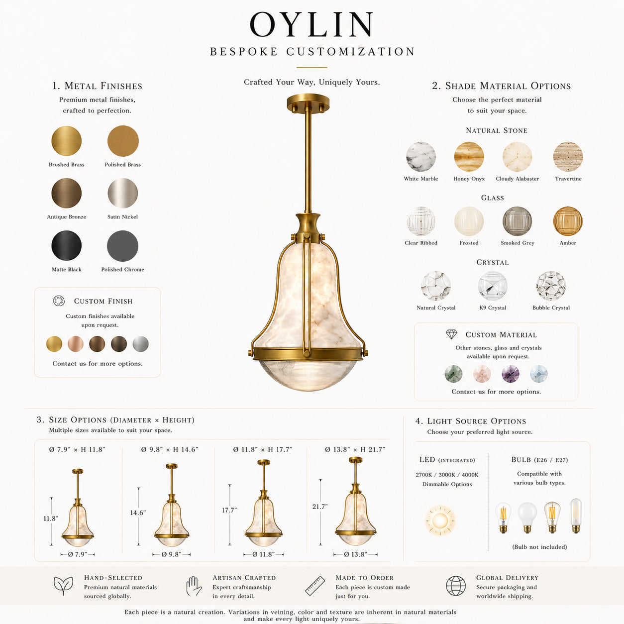 Bellini | Alabaster Pendant Light