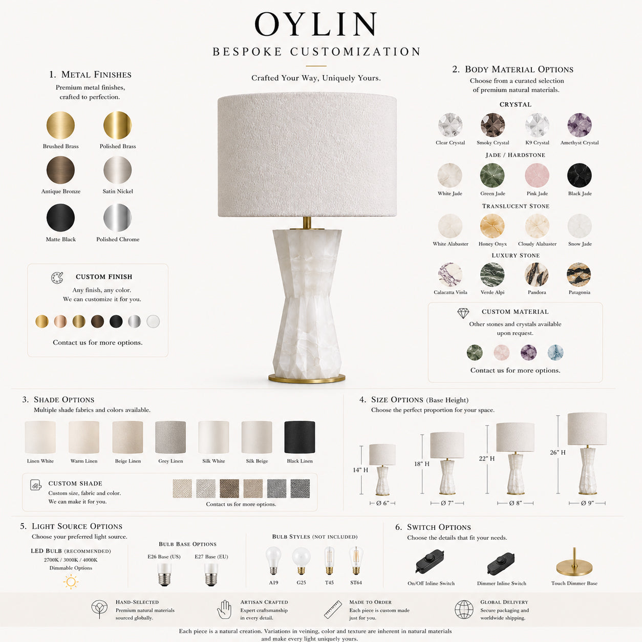 Aureon Compact | Sculptural Alabaster Table Lamp