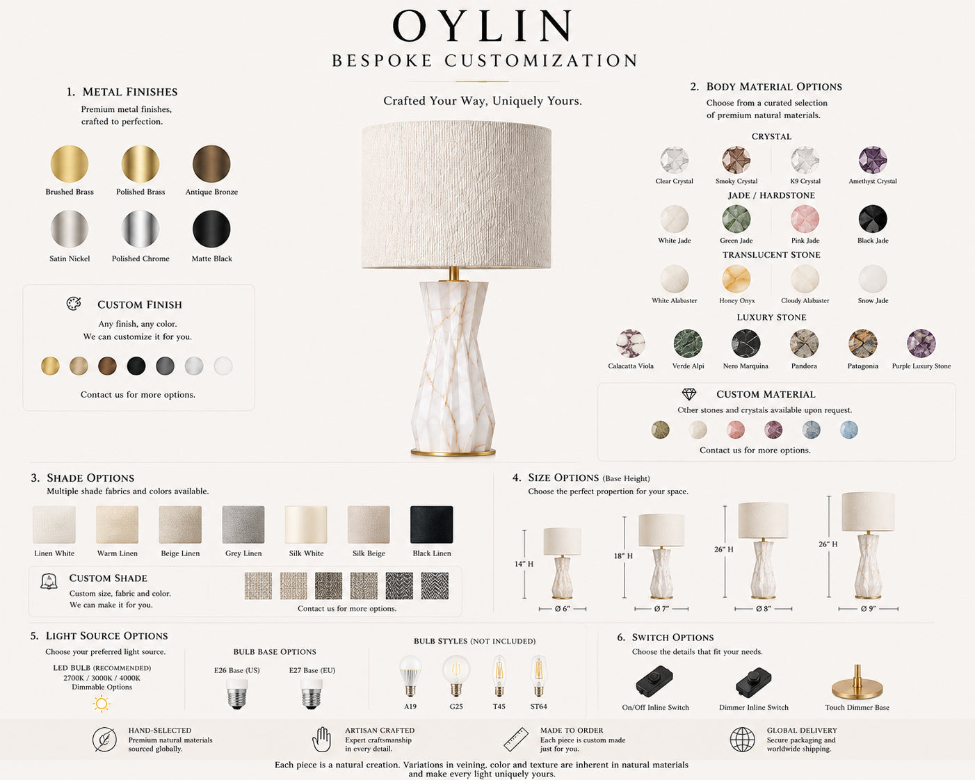 Aureon | Sculptural Alabaster Table Lamp