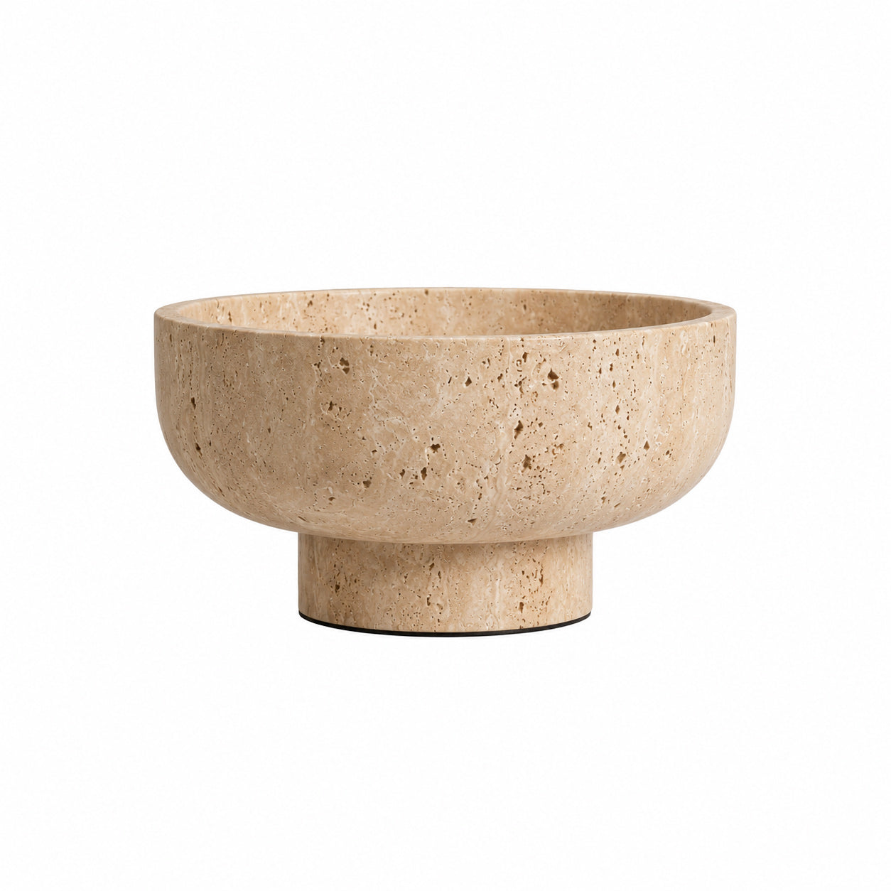 Terra Sculptural Stone Vessel in Cream Travertine