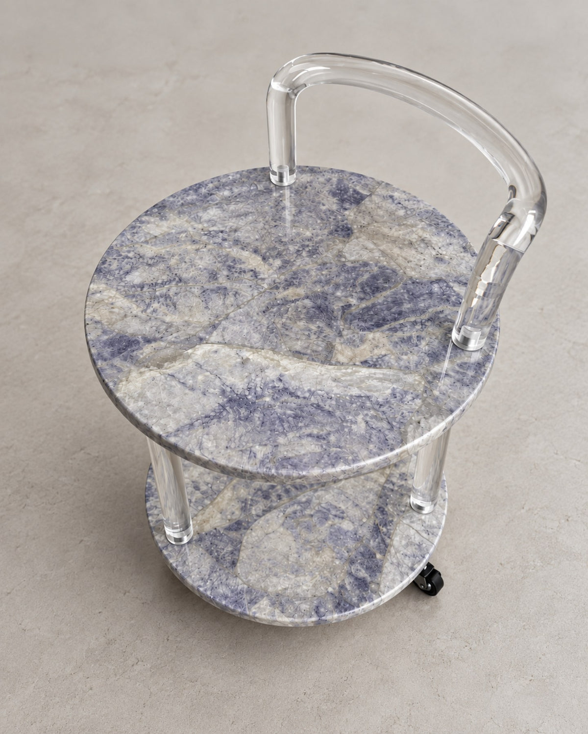 Lavender Mist natural stone vertical view with pale mineral fields and natural veining.