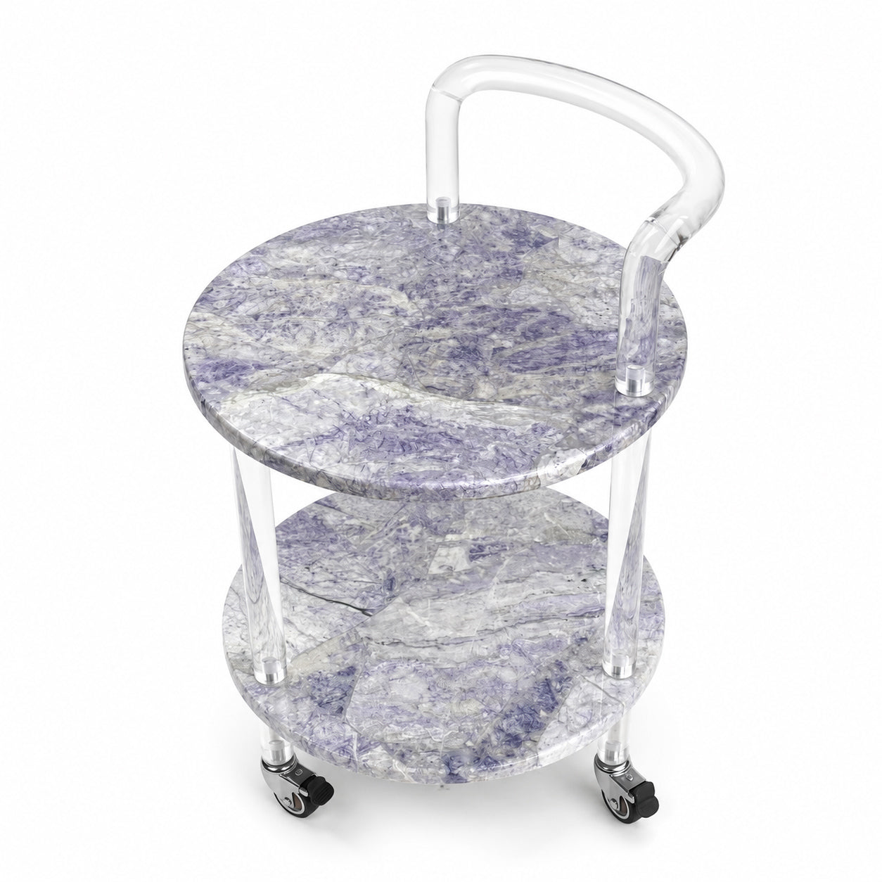 Lavender Mist Rolling Bar Cart Isolated Studio Shot