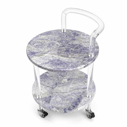 Lavender Mist Rolling Bar Cart Isolated Studio Shot